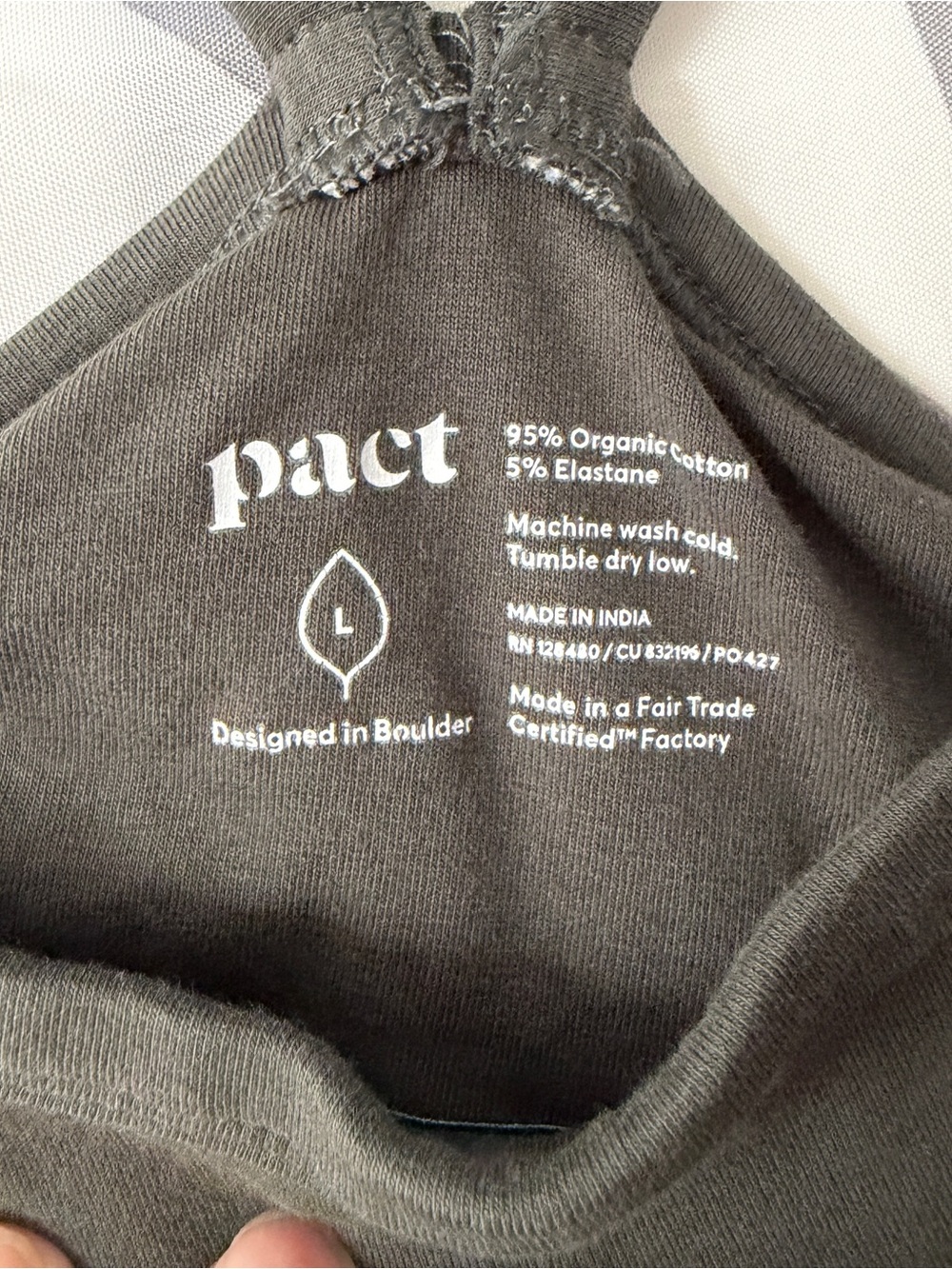 PACT Women's Large Organic Cotton Black Strappy Maxi Tank Dress - Picture 3 of 6